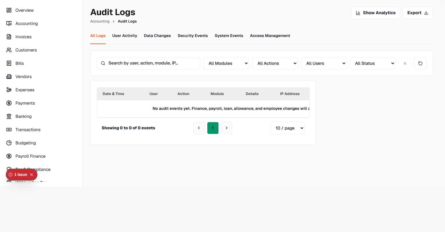 KanzenPro audit logs workspace